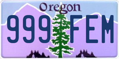 OR license plate 999FEM