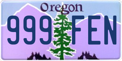 OR license plate 999FEN