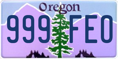 OR license plate 999FEO