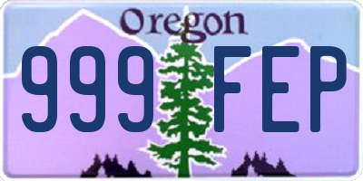 OR license plate 999FEP