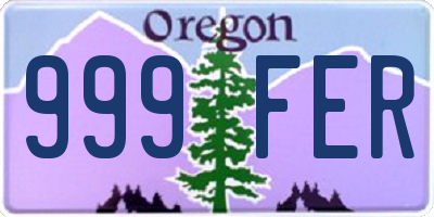 OR license plate 999FER
