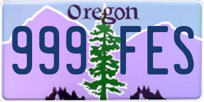 OR license plate 999FES