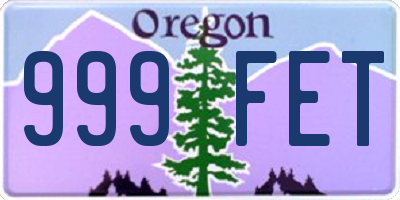 OR license plate 999FET