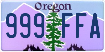 OR license plate 999FFA