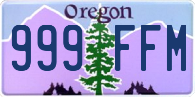 OR license plate 999FFM