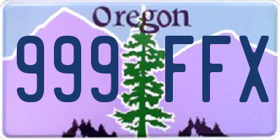 OR license plate 999FFX