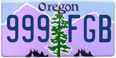 OR license plate 999FGB