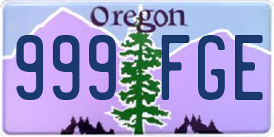 OR license plate 999FGE