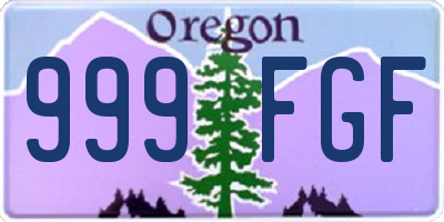 OR license plate 999FGF