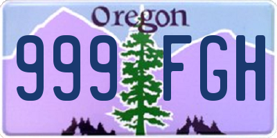 OR license plate 999FGH