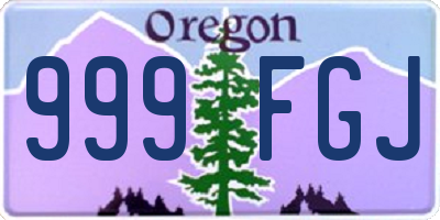 OR license plate 999FGJ