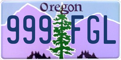 OR license plate 999FGL