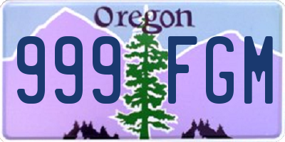 OR license plate 999FGM