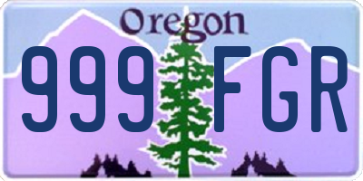 OR license plate 999FGR