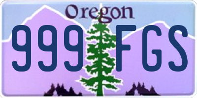 OR license plate 999FGS