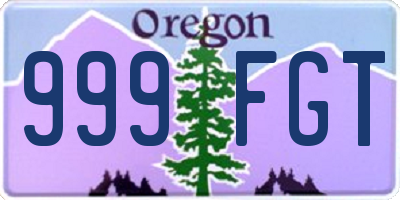 OR license plate 999FGT