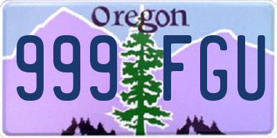 OR license plate 999FGU