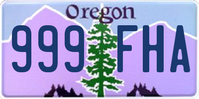 OR license plate 999FHA