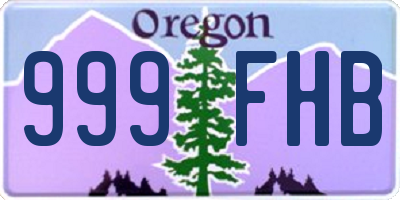OR license plate 999FHB