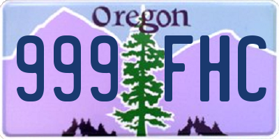 OR license plate 999FHC