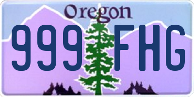 OR license plate 999FHG