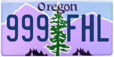 OR license plate 999FHL
