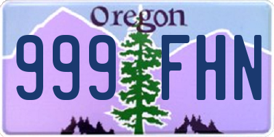 OR license plate 999FHN