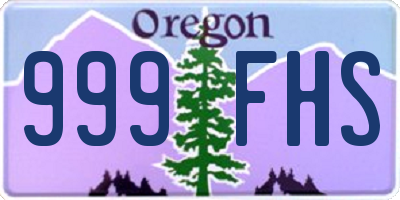 OR license plate 999FHS