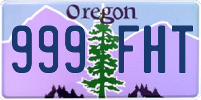 OR license plate 999FHT