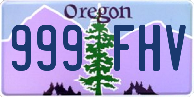 OR license plate 999FHV