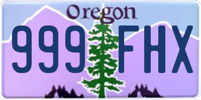OR license plate 999FHX