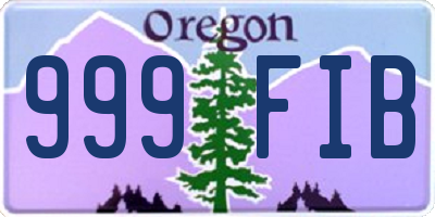 OR license plate 999FIB
