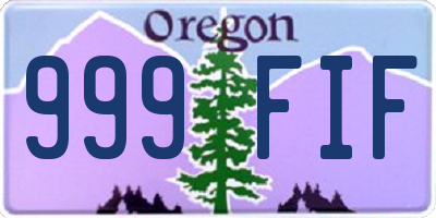 OR license plate 999FIF