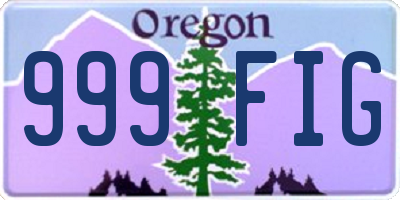 OR license plate 999FIG