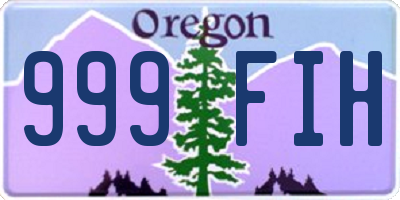 OR license plate 999FIH