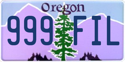 OR license plate 999FIL