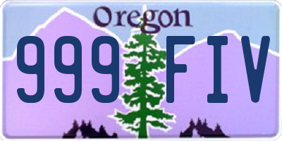 OR license plate 999FIV