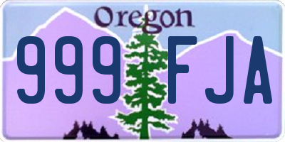 OR license plate 999FJA