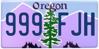 OR license plate 999FJH