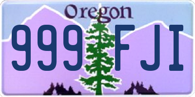 OR license plate 999FJI