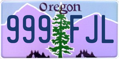 OR license plate 999FJL