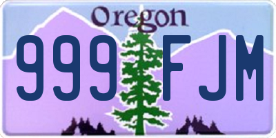 OR license plate 999FJM