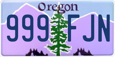 OR license plate 999FJN