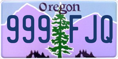 OR license plate 999FJQ