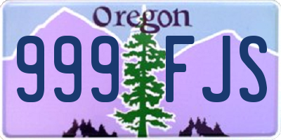 OR license plate 999FJS