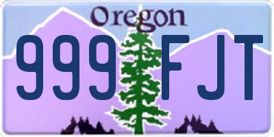 OR license plate 999FJT