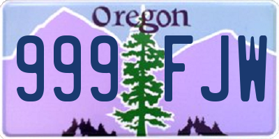 OR license plate 999FJW