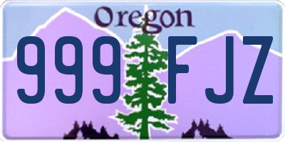 OR license plate 999FJZ