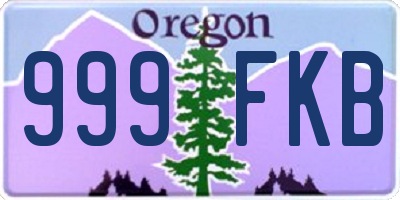 OR license plate 999FKB