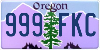 OR license plate 999FKC